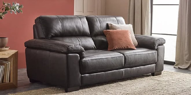 Oak Furniture Land Leather Sofa Deals Image