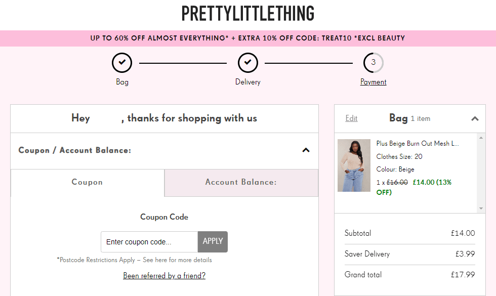 Pretty Little Thing promo code