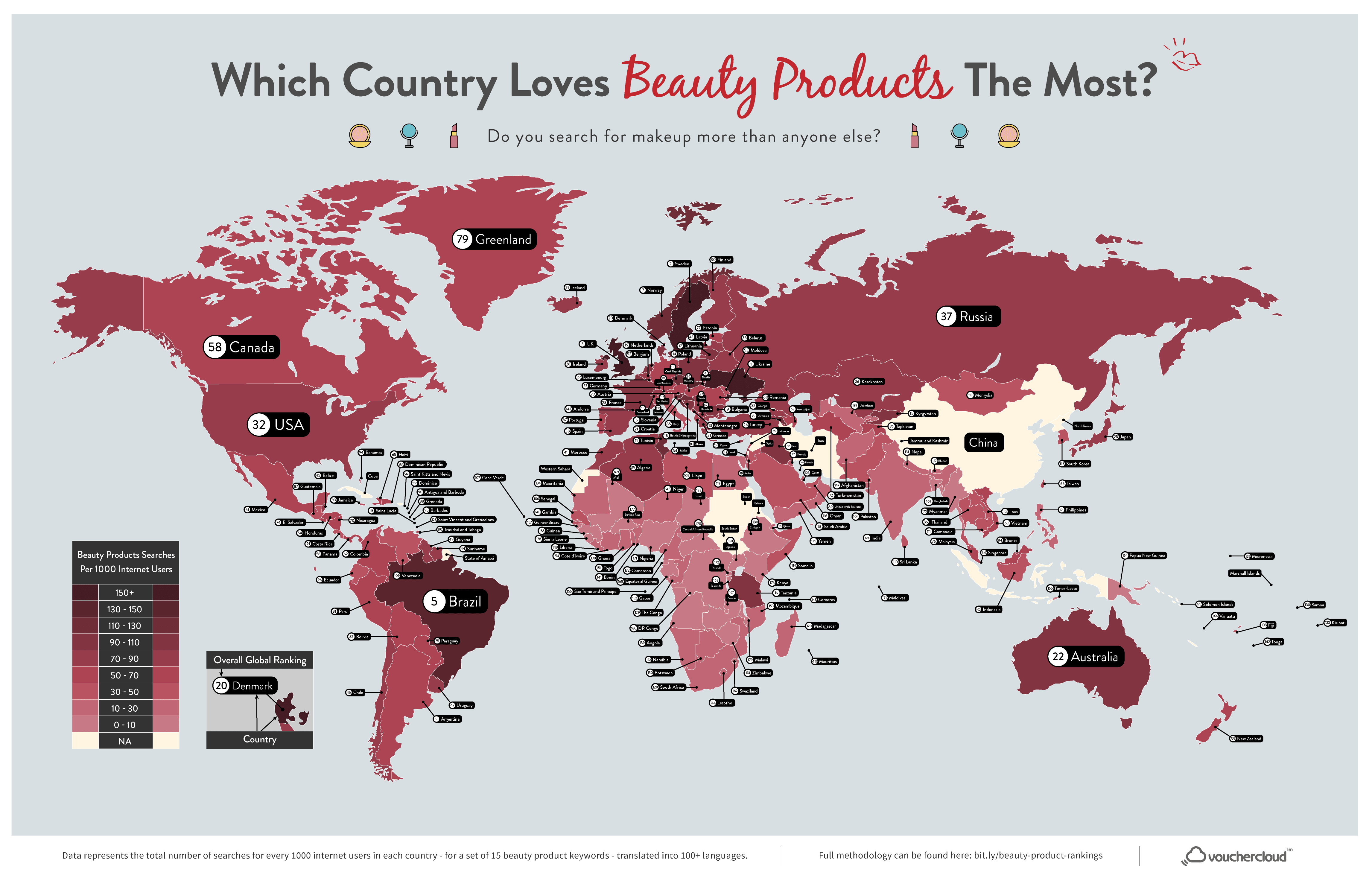 Mapped - Which Country Loves Beauty Products The Most? 